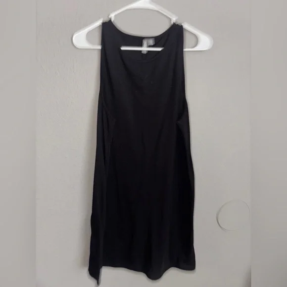 New SUPER Sexy ASOS Black Super Soft Slit Black Sexy Casual Mini Dress - Picture 10 of 12